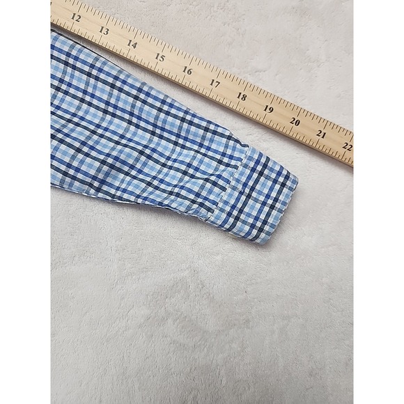 Children's Place Button Down Long Sleeve Boys Large 10-12 Blue Check - Picture 4 of 6
